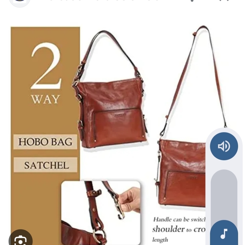 BanuceBrown Leather Hobo Bag